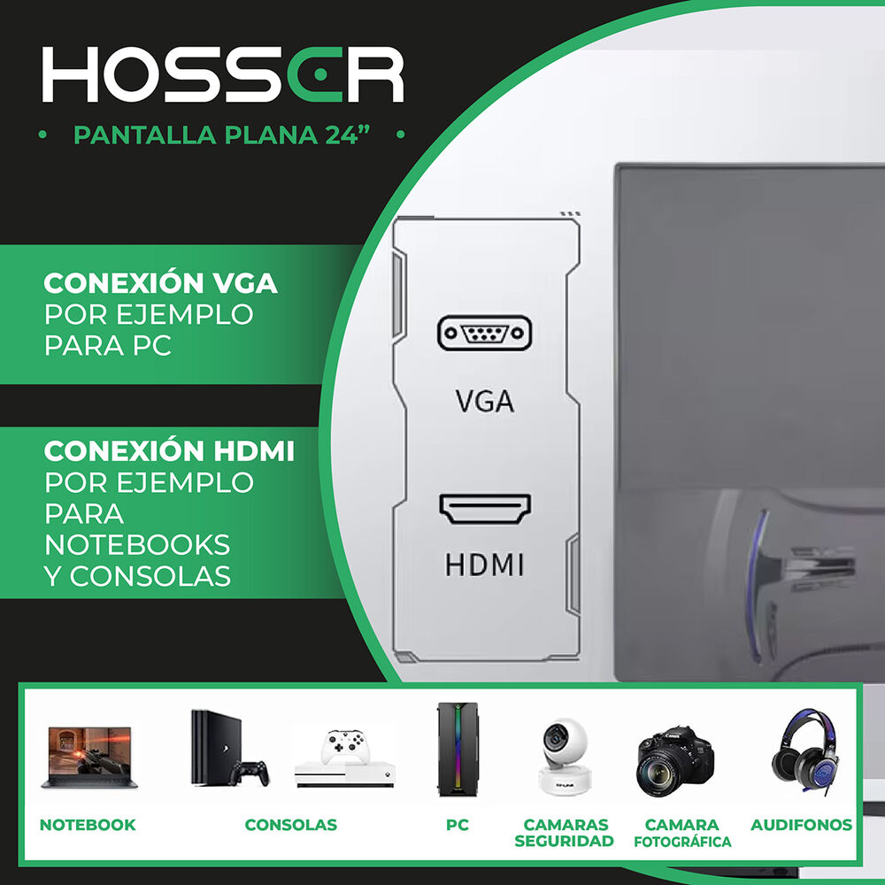 Monitor Notebook Pc Plano 24 Pulgadas Hosser Full Hd Hdmi image number 3.0