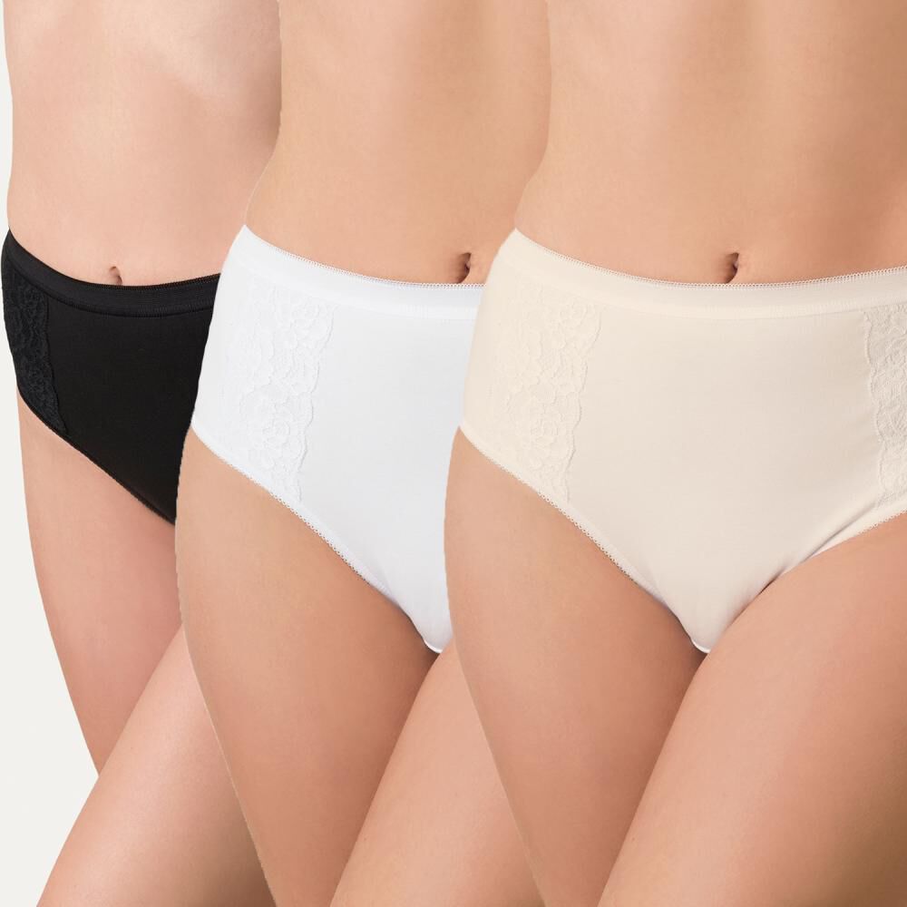 Pack Calzón Flores Tiro Alto Encaje / 3 Unidades image number 0.0