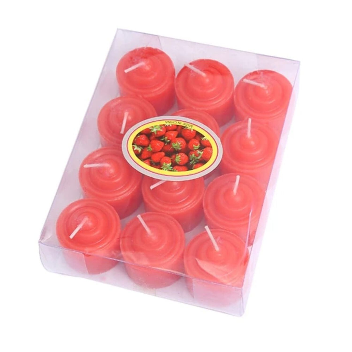 Pack De 12 Velas Rojas Arom&aacute;ticas 3.5 X3.5 Cm image number 0.0