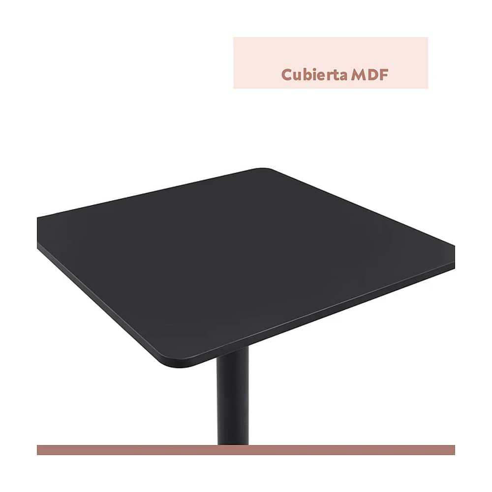 Mesa Restaurant 70x70 Tubo Metal Cubierta Mdf + 4 Sillas Tolix - Negra image number 6.0