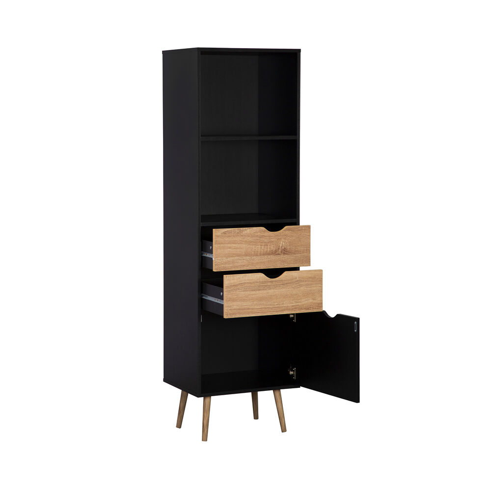 Estante Librero Top Living Gotemburgo Black Nórdico Con Cajones image number 5.0