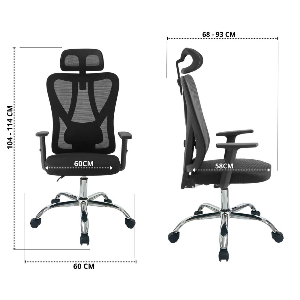 Silla Escritorio Ergon&oacute;mica Energy Pro Negra image number 1.0