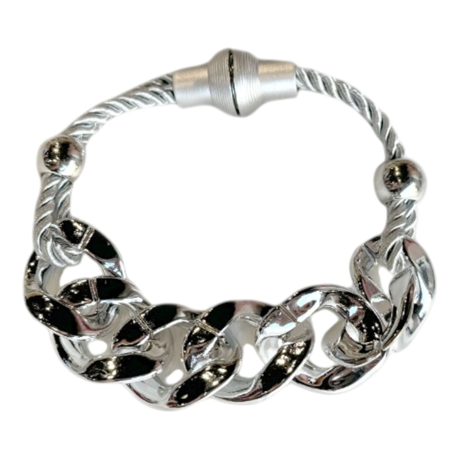 Pack De 02 Sujetadores Cadena Magn&eacute;ticas Para Cortinas Plata image number 2.0