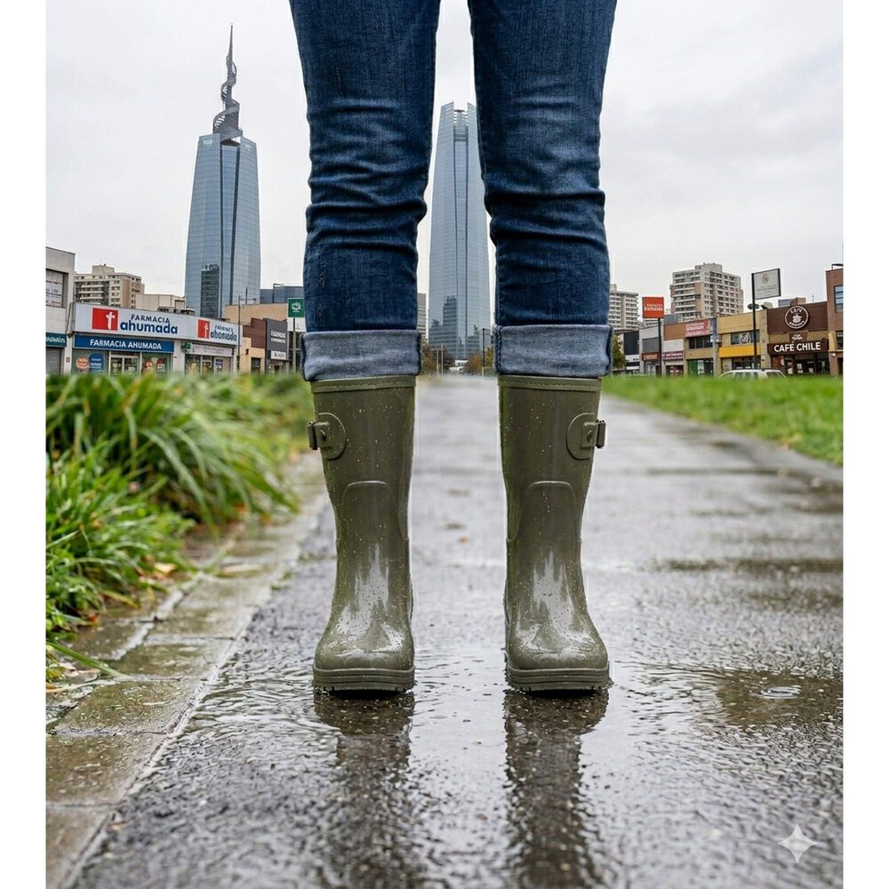 Bota De Agua Con Polar Cressida Verde Alquimia image number 4.0