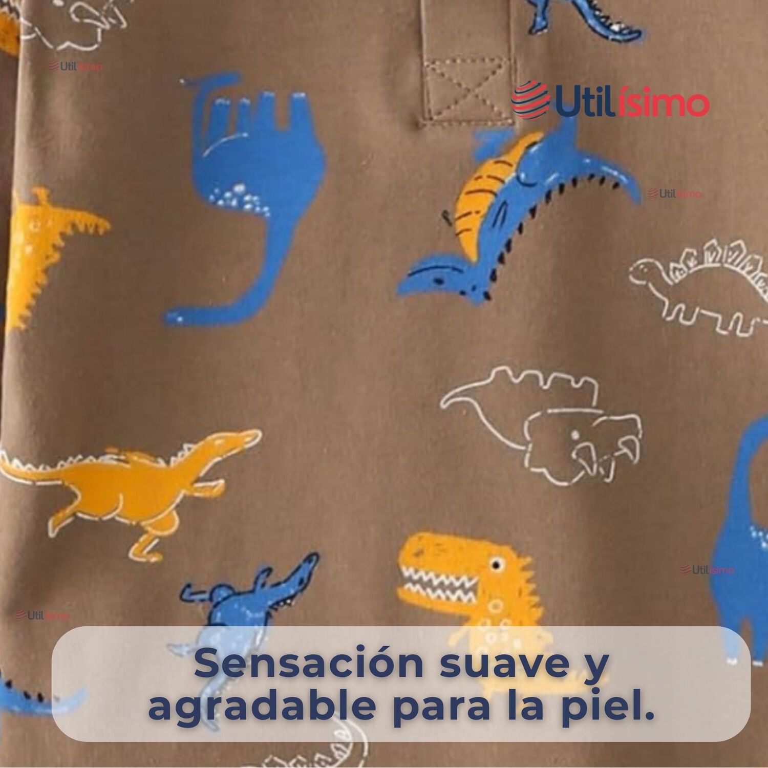 Polera Piqu&eacute; Manga Larga Ni&ntilde;o Con Estampado De Dinosaurios Marr&oacute;n image number 4.0