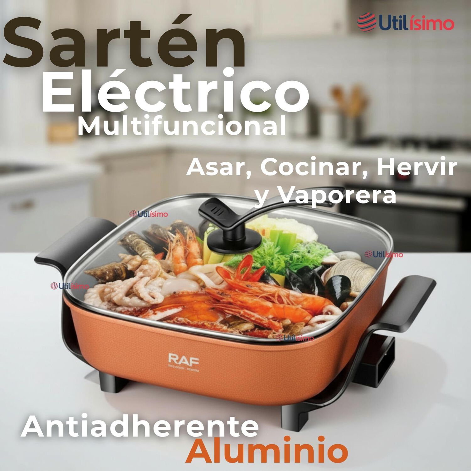 Sart&eacute;n El&eacute;ctrico Multifuncional Antiadherente 1350w De Potencia image number 1.0