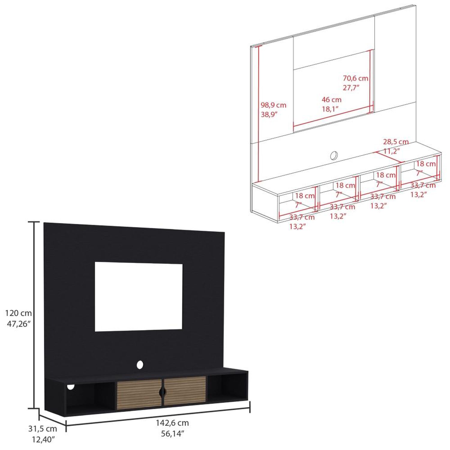 Panel Tv Tuhome Funes / 2 Puerta image number 1.0
