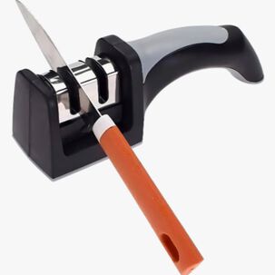 Afilador Cuchillo Tijera Cocina 2 Ranuras Acero Y Cer&aacute;mica