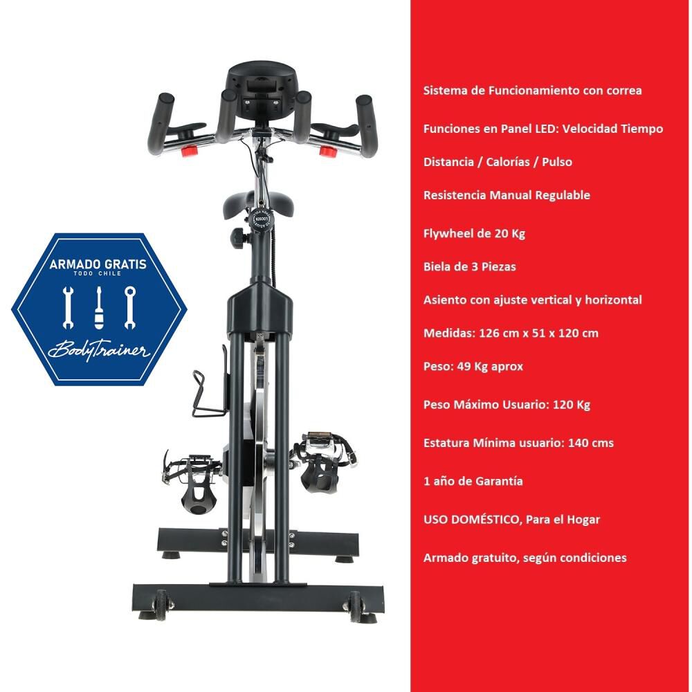 Bicicleta Spinning De Correa Bodytrainer Spn 600b image number 1.0