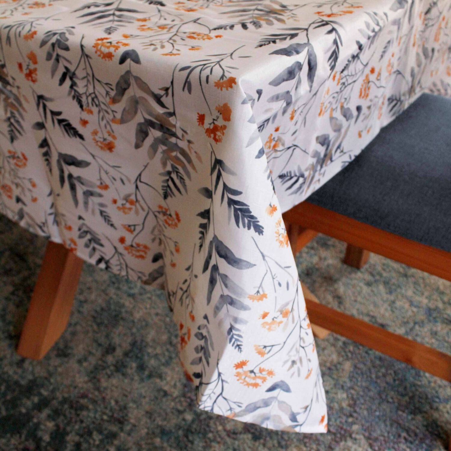 Set 2 Manteles Antimanchas Floral Y Natural 160x220 Cm image number 2.0
