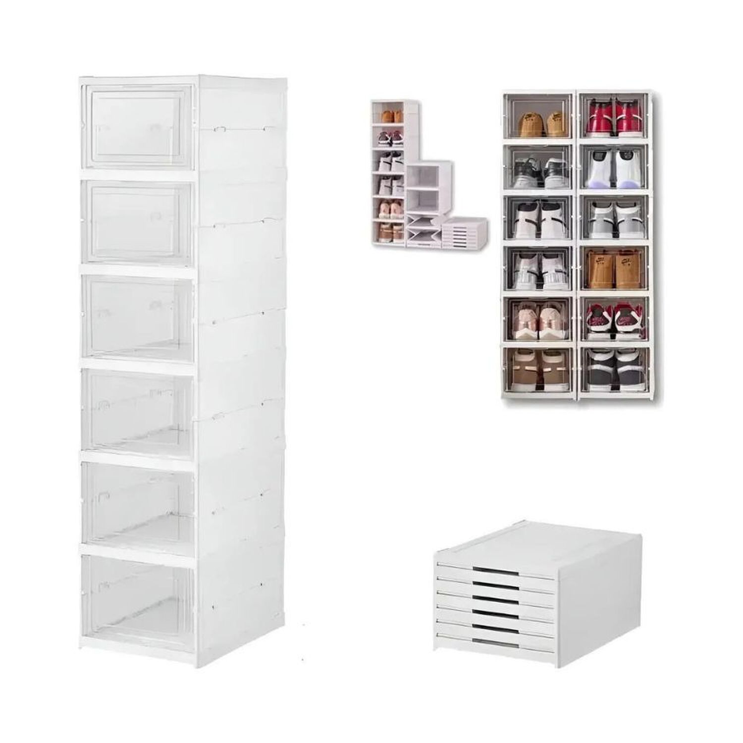 Organizador De Zapatos Plegable 6 Niveles Caja Transparente image number 2.0