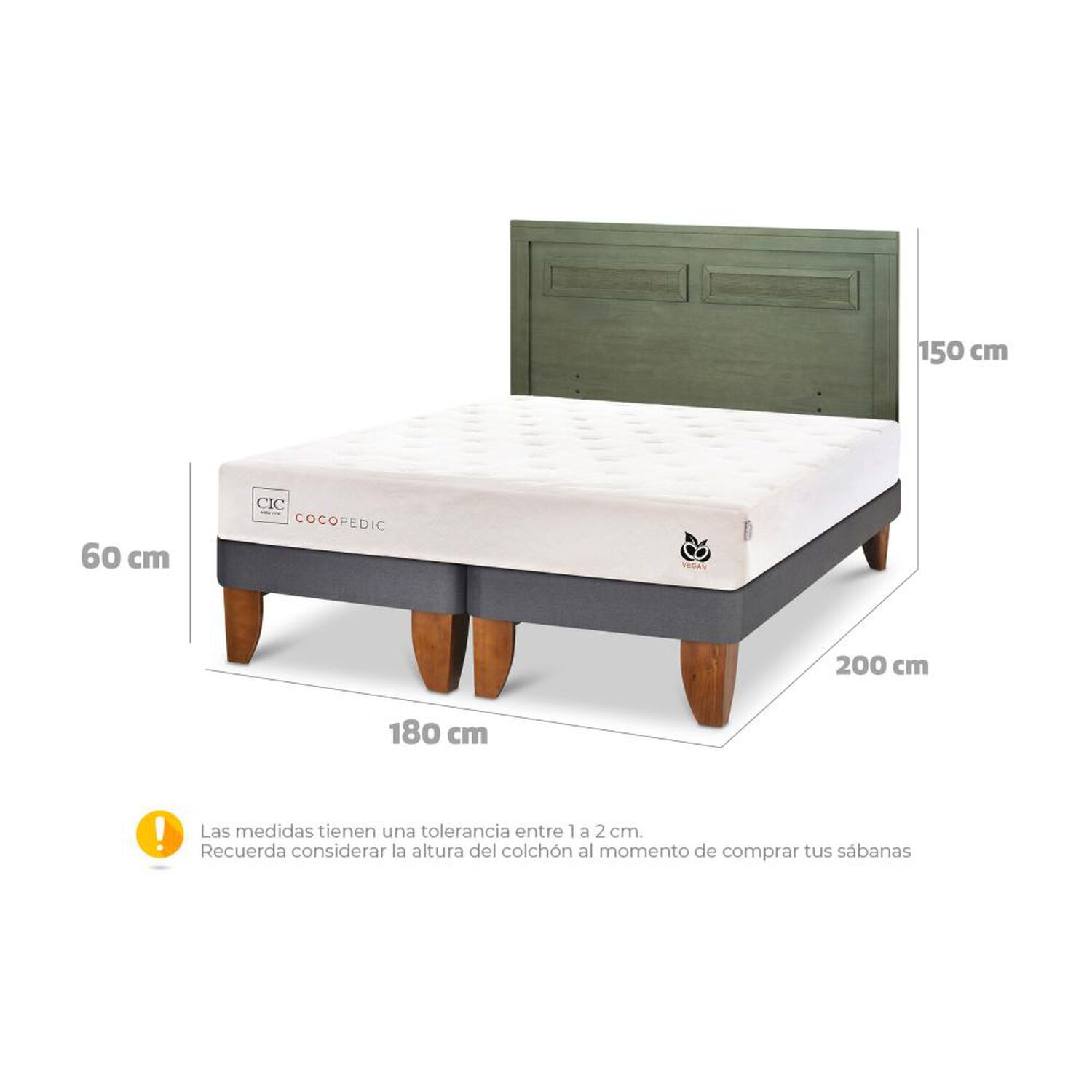 Cama Europea Cic Cocopedic / King / Base Dividida + Respaldo image number 6.0