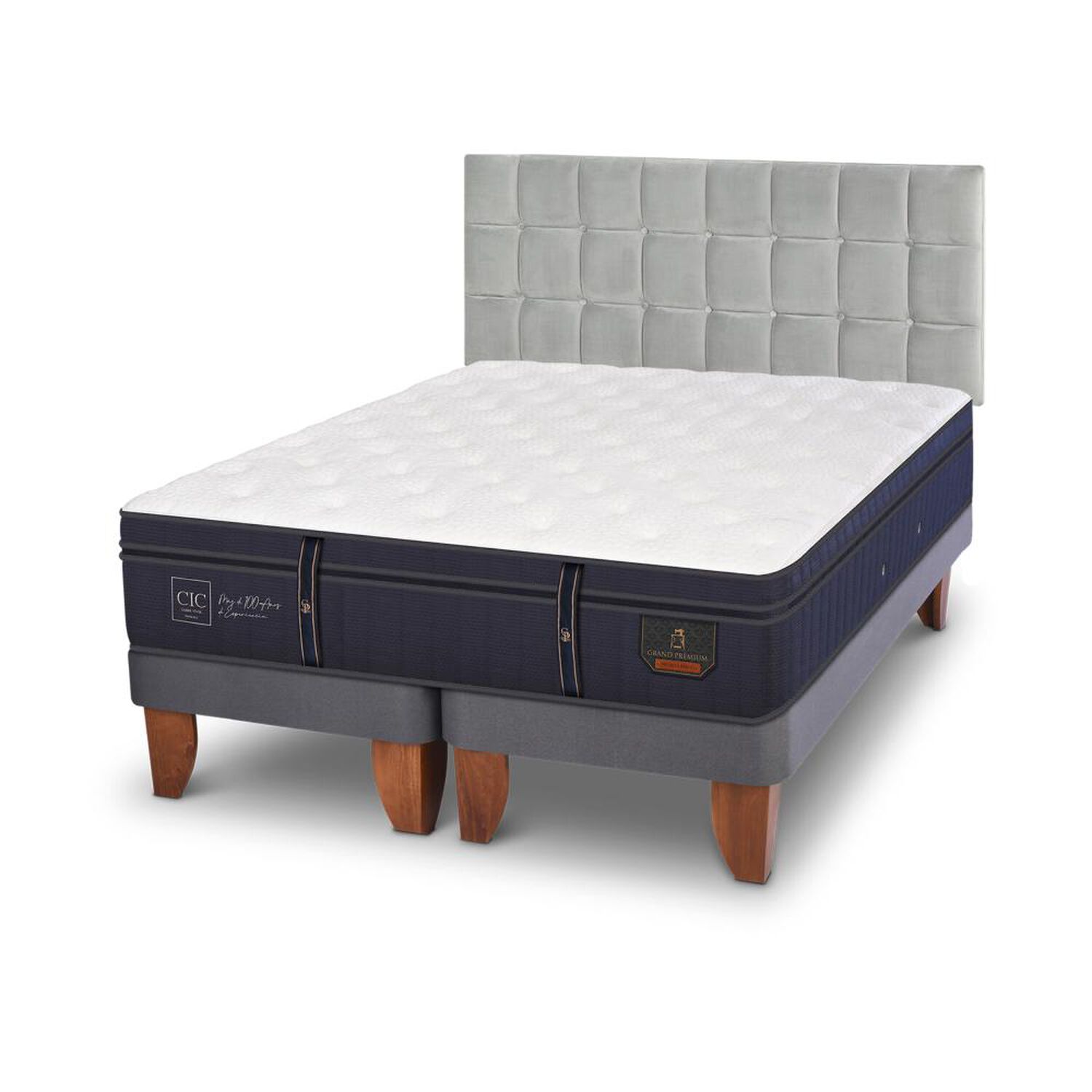 Cama Europea Cic Grand Premium / 2 Plazas / Base Dividida + Respaldo image number 3.0