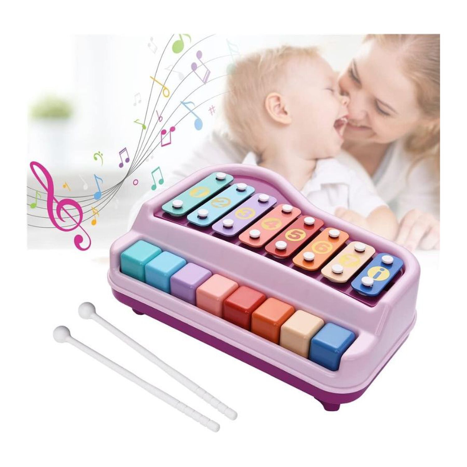 Piano De Juguete Musical Infantil 2 En 1 image number 5.0