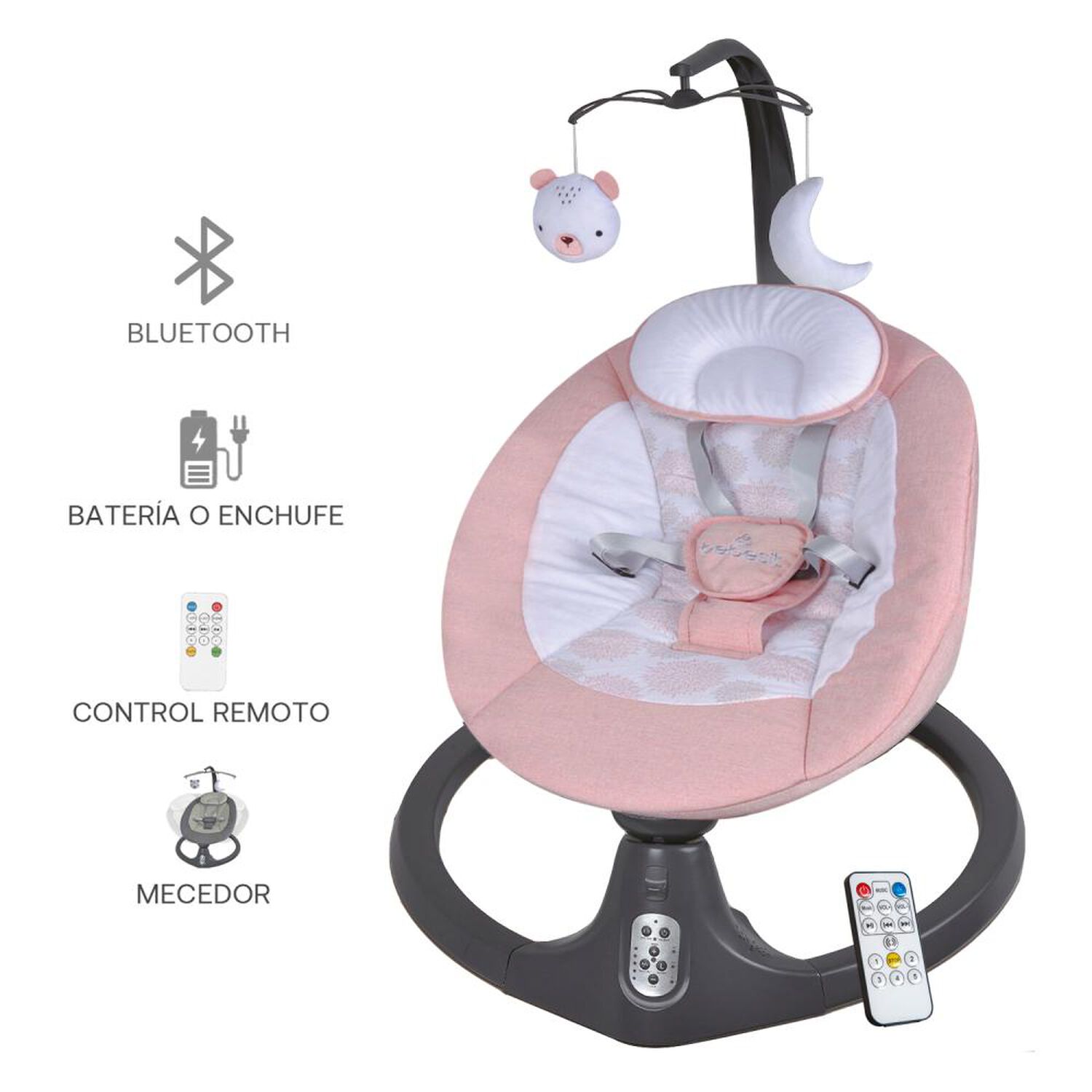 Silla Nido Bebesit Baby Swing Rosado image number 2.0