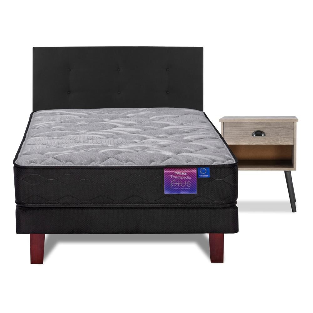 Cama Europea Flex Therapedic Plus / 1.5 Plazas / Base Normal + Set De Maderas image number 1.0