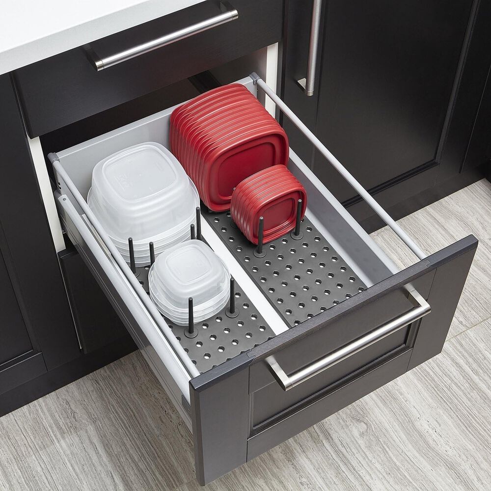 Estante Ajustable Drenaje Cocina 2 Cajones Organizador Gris image number 4.0