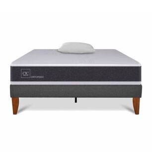 Cama Europea Cic New Ortopedic / 1.5 Plazas / Base Normal + Almohada