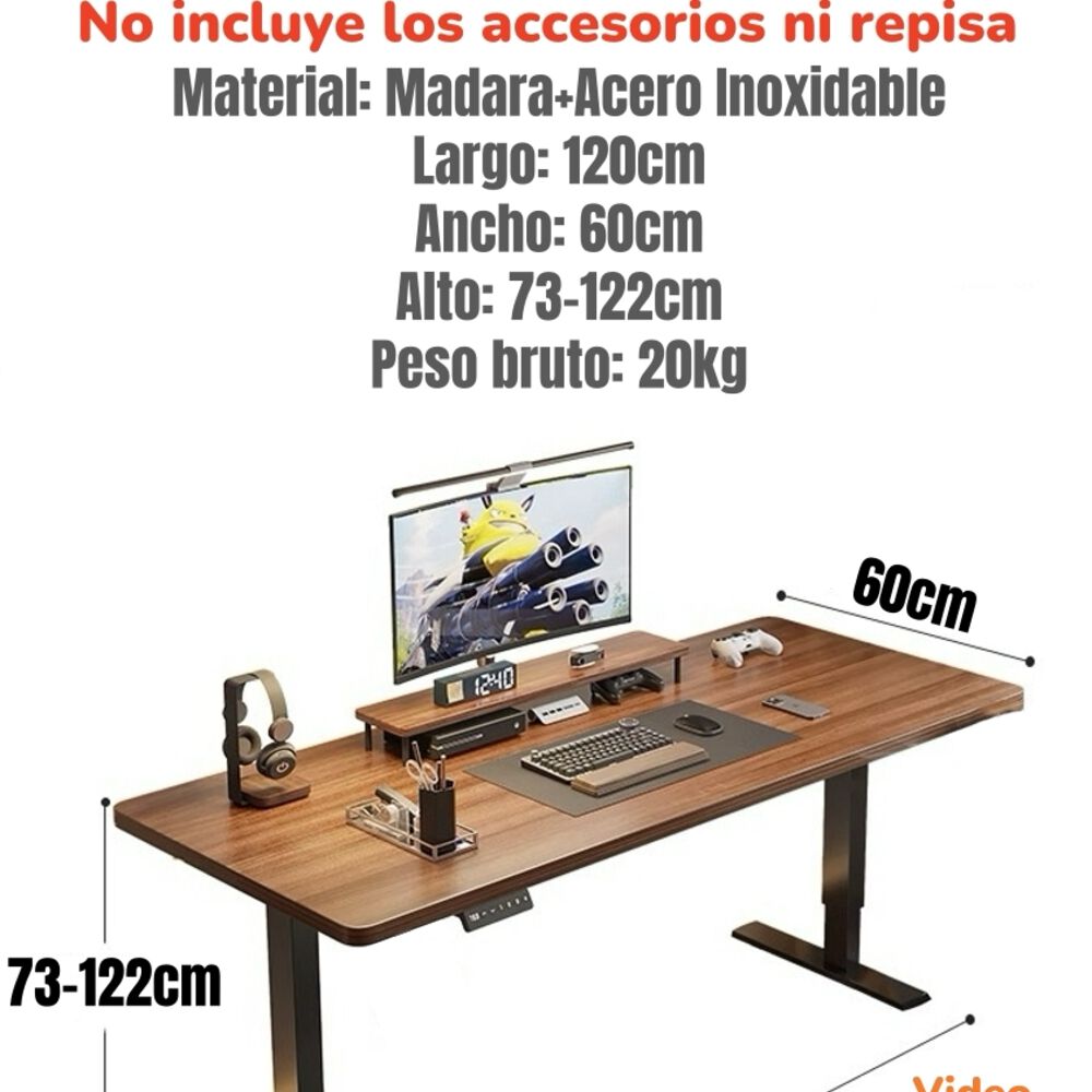 Escritorio Eléctrico Regulable Accesorios 120cm Lubabycas image number 6.0