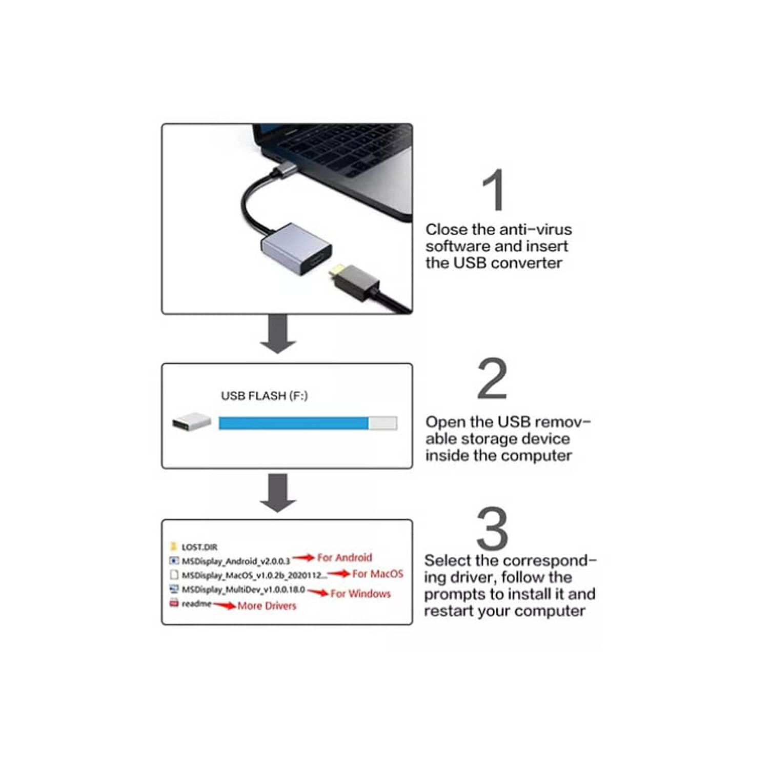 Adaptador Usb 3.0 A Hdmi 1080p Fhd Convertidor Usb A Hdmi image number 2.0