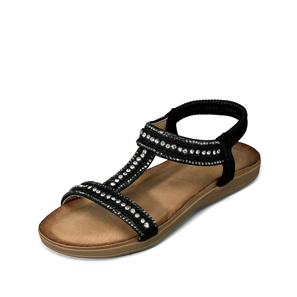 Sandalia Casual Plana Pedrería Mujer Weide Jn721 image number 4.0