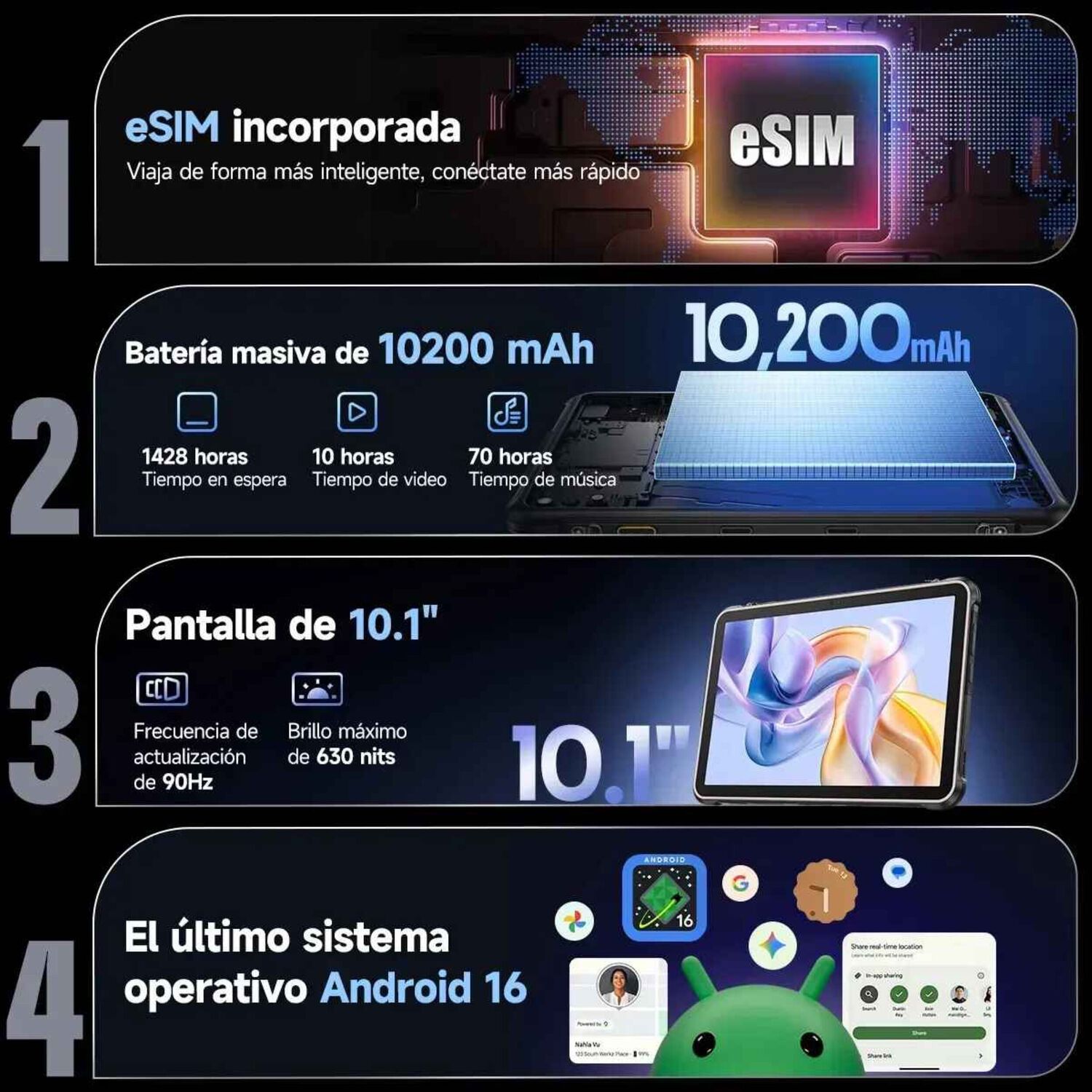 Tablet Rugged: Rugking Pad 2 Pro - 10 Pulg. 16gb, 4g, Linterna, Android 16, Correa image number 5.0