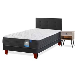 Cama Europea Flex Europedic Dual / 1 Plaza / Base Normal + Set De Maderas