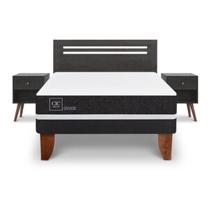 Cama Europea Cic Ortopedic / 2 Plazas / Base Normal + Set De Maderas