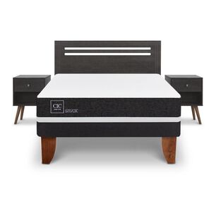Cama Europea Cic Ortopedic / 2 Plazas / Base Normal + Set De Maderas