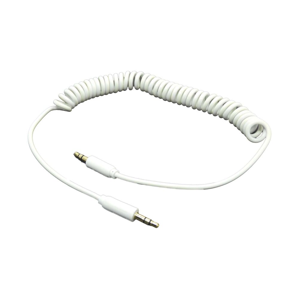 Cable Auxiliar Retráctil 3,5mm Macho A Macho 1,8m Blanco image number 1.0