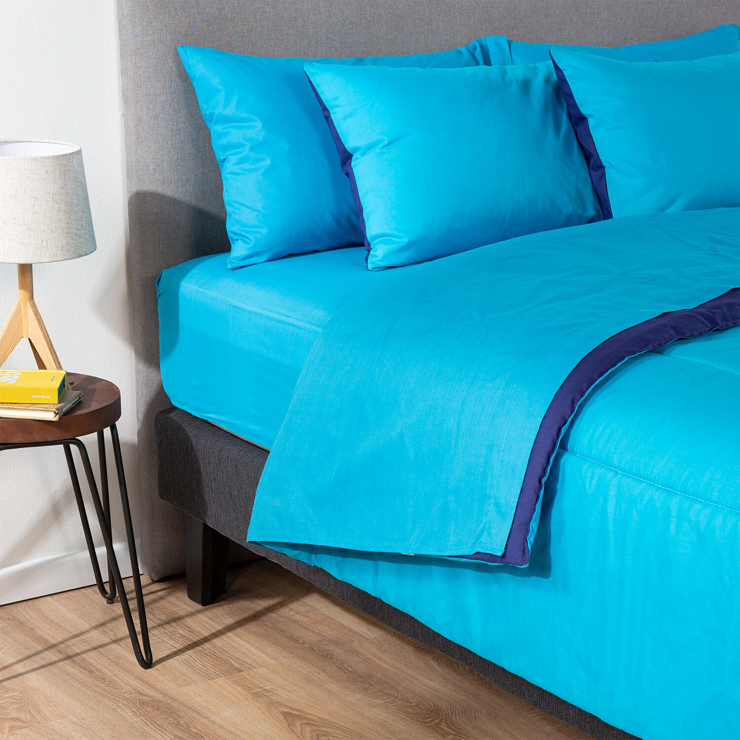 Plumon Bicolor Azul Calipso Arthome 2 Plazas image number 4.0