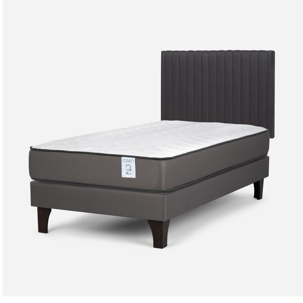 Cama Europea Rosen New Style 2 Plus / 1 Plaza / Base Normal + Respaldo image number 2.0