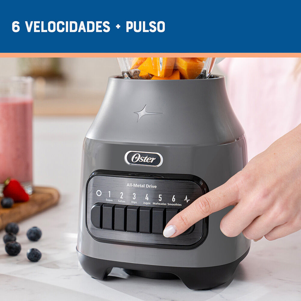 Licuadora Oster Vaso De Vidrio 6 Velocidades + Pulso Blstpeggpb image number 1.0