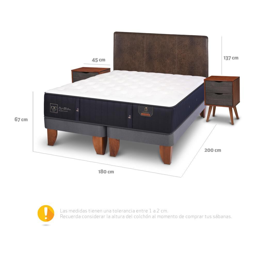 Cama Europea Cic Premium / King / Base Dividida + Set De Maderas image number 4.0