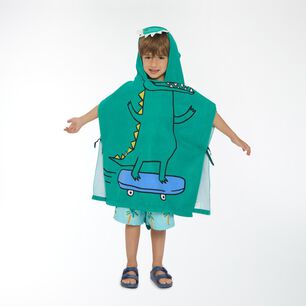 Toalla Playa Capucha Casaideal Kids Dino / 60 X 120 Cm