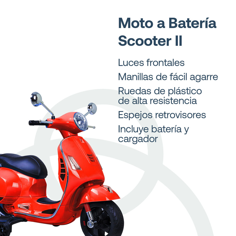 Moto A Batería Scooter Ii Bebesit - Rojo image number 1.0