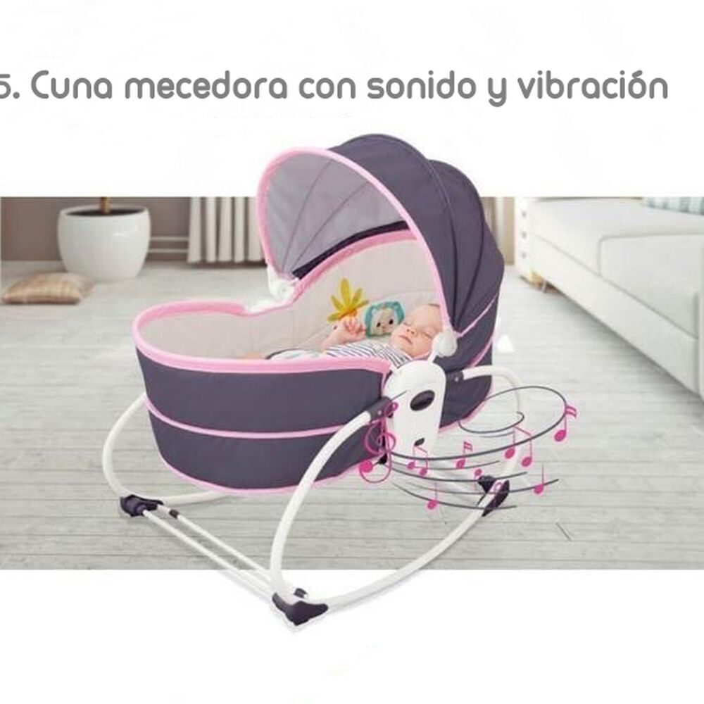 Cuna Moisés 5 En 1 Con Vibración Mosquitero Lubabycas Verde image number 6.0