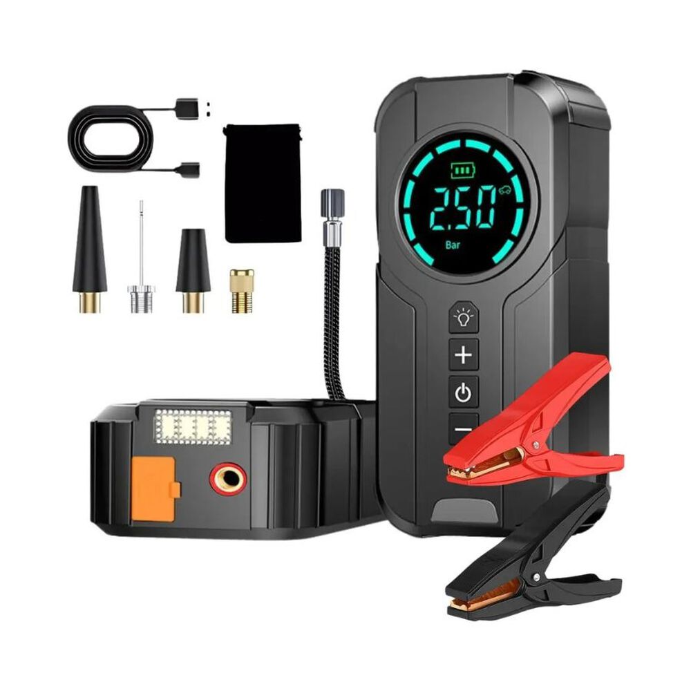 Compresor Aire Portatil Arrancador De Bateria Auto image number 4.0