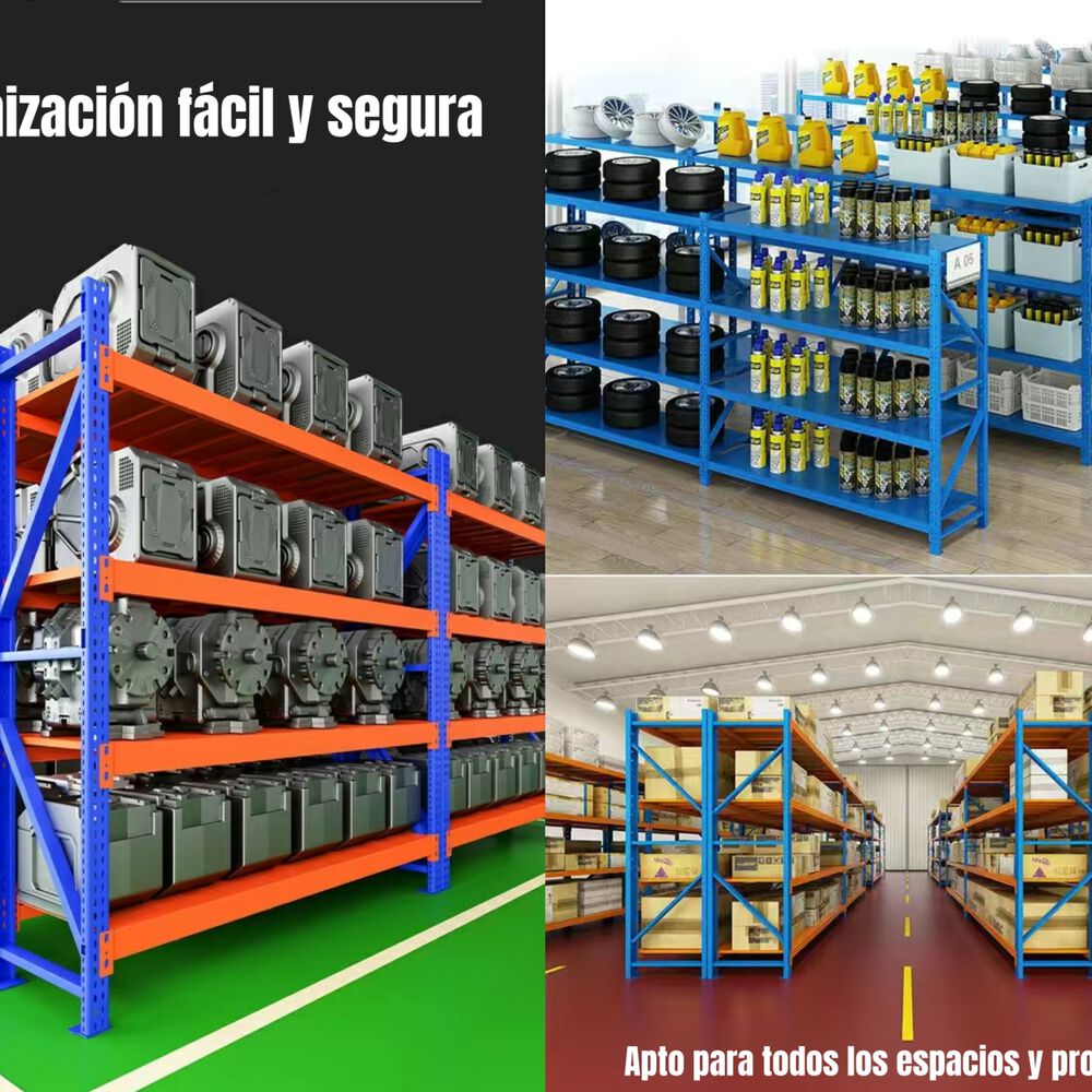 Estantes Metalicos 300*60*200cm Blanco Naranjo 800 Kilos image number 7.0