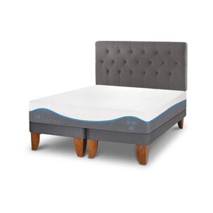 Cama Europea Cic Alaska / 2 Plazas / Base Normal + Respaldo