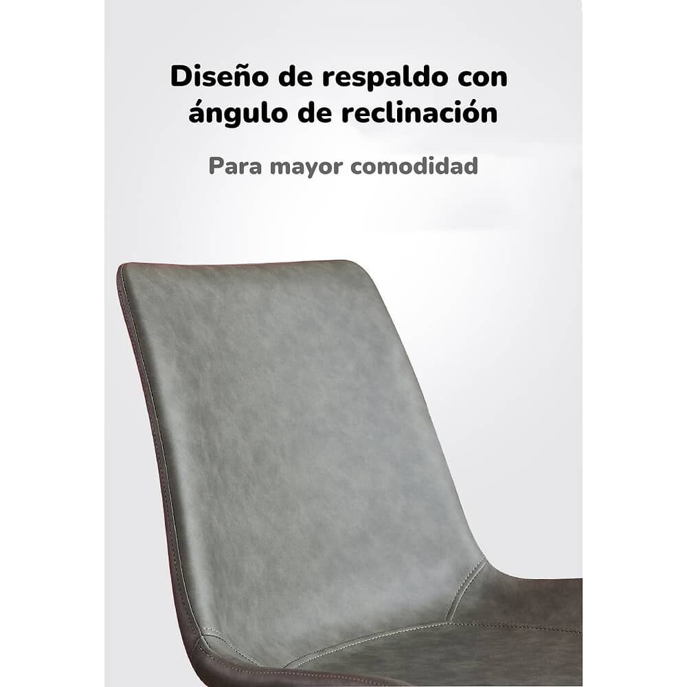 Set 4 Sillas De Comedor Cuero Pu Estilo Italiano Lubabycas image number 3.0