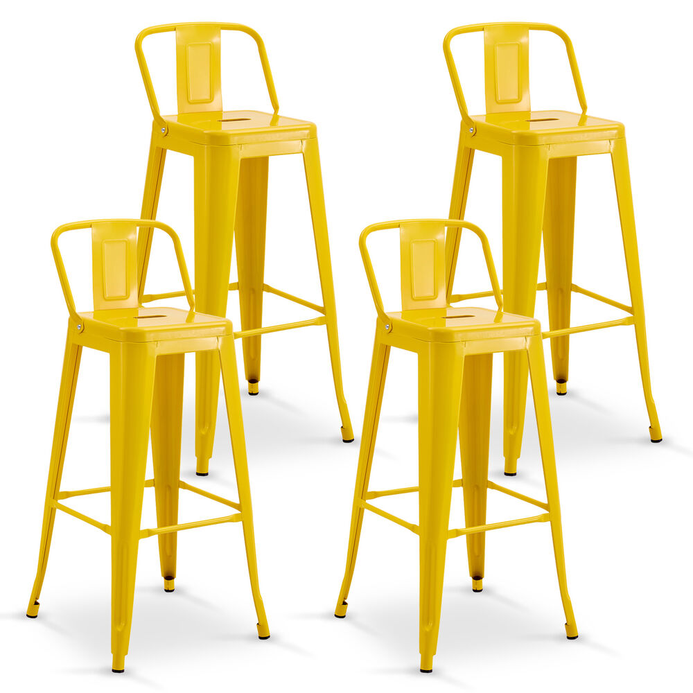 Pack De 4 Silla Alta Metal Amarillo image number 0.0