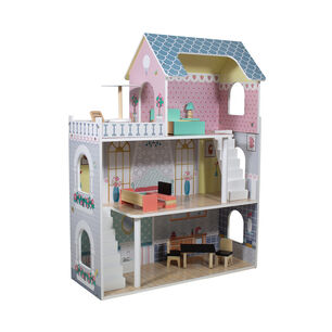 Casa De Mu&ntilde;ecas + Muebles Madera Montessori Princesas