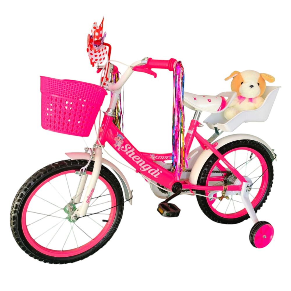 Bicicleta Aro 16 Infantil Con Peluchero Rosado Shengdi image number 2.0
