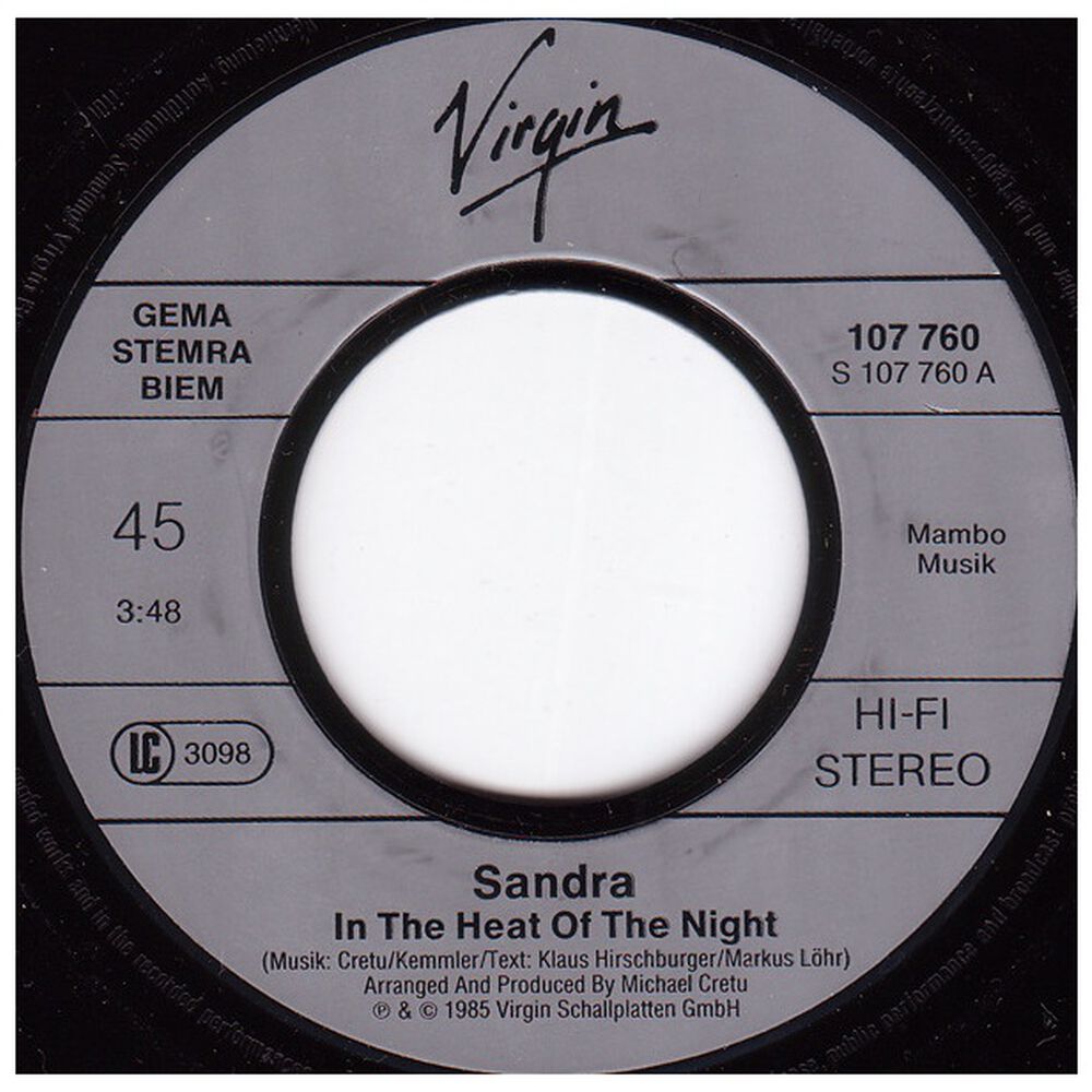 Sandra - In The Heat Of The Night | 7" Single Usado image number 2.0