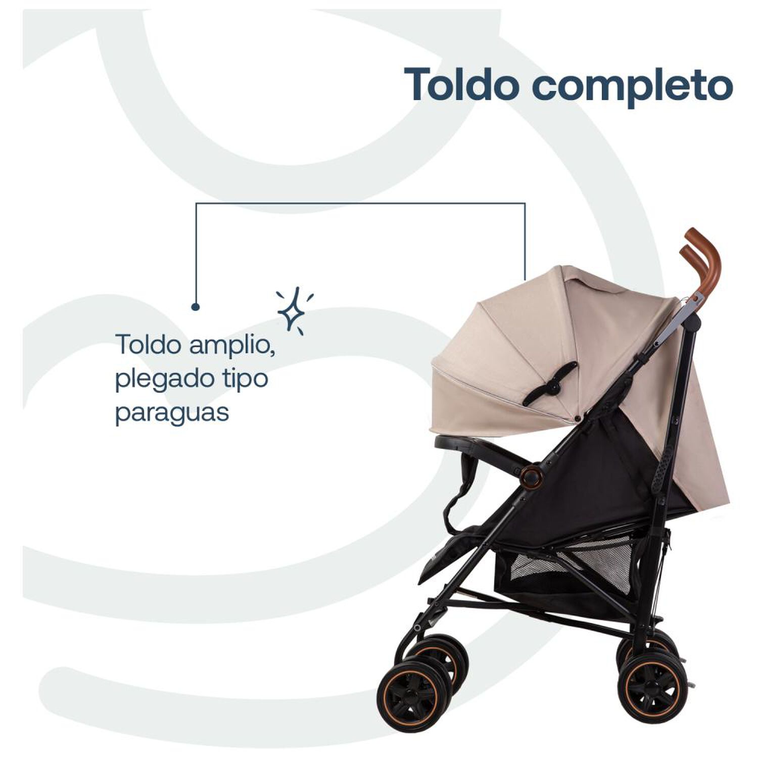 Coche Paragua Bebesit Magic Ride Fiesta Beige image number 2.0