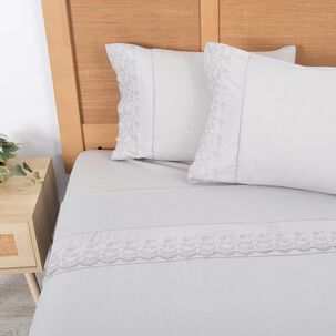 Sabana Polar Lisa Broderie King Gris