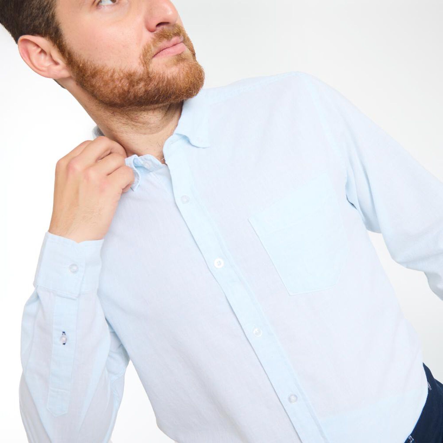 Camisa Lino Manga Larga Hombre Peroe image number 4.0