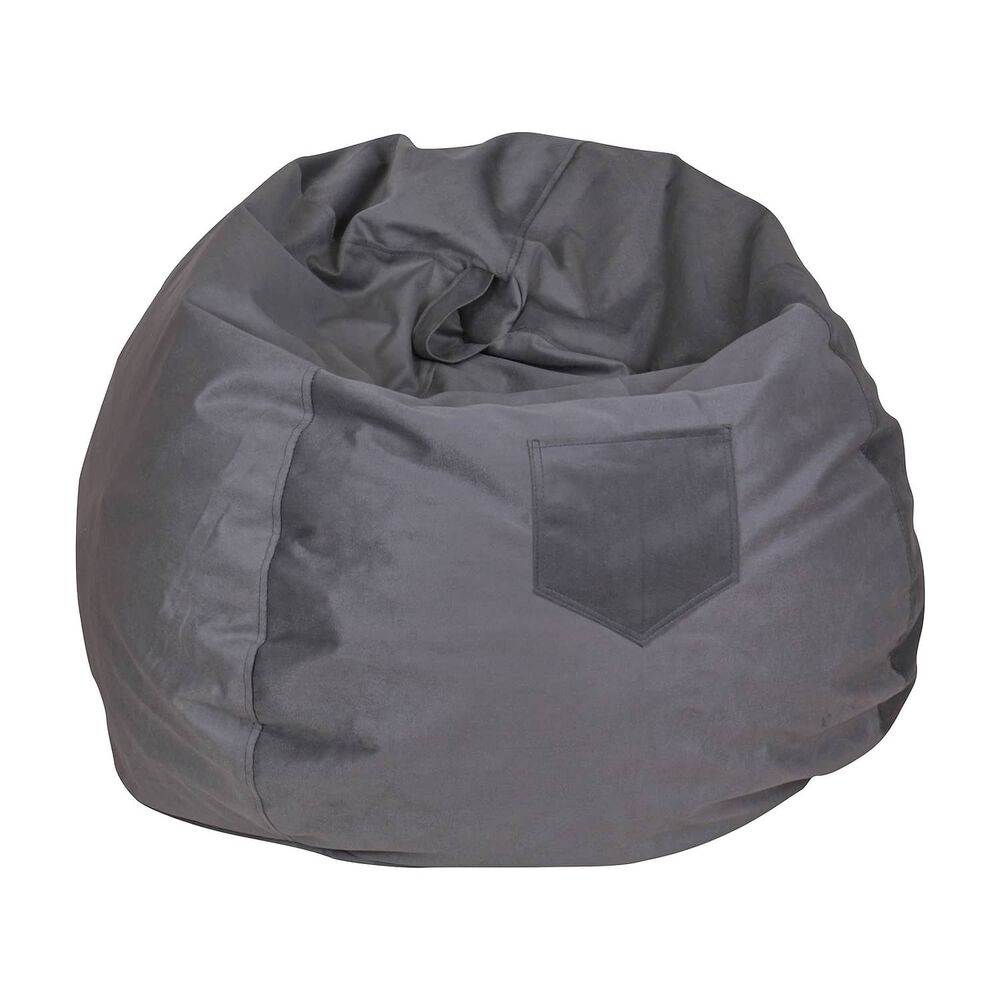 Pouf Pera Infantil Gris Felpa 60x50x50 Cm M&aacute;xima Design image number 1.0