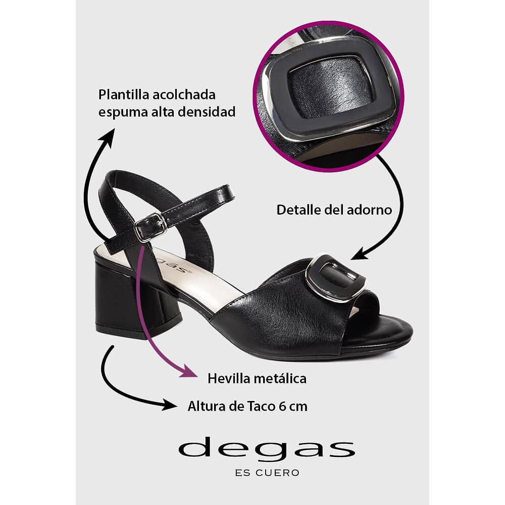 Sandalia Cuero Vaniria Negro image number 7.0